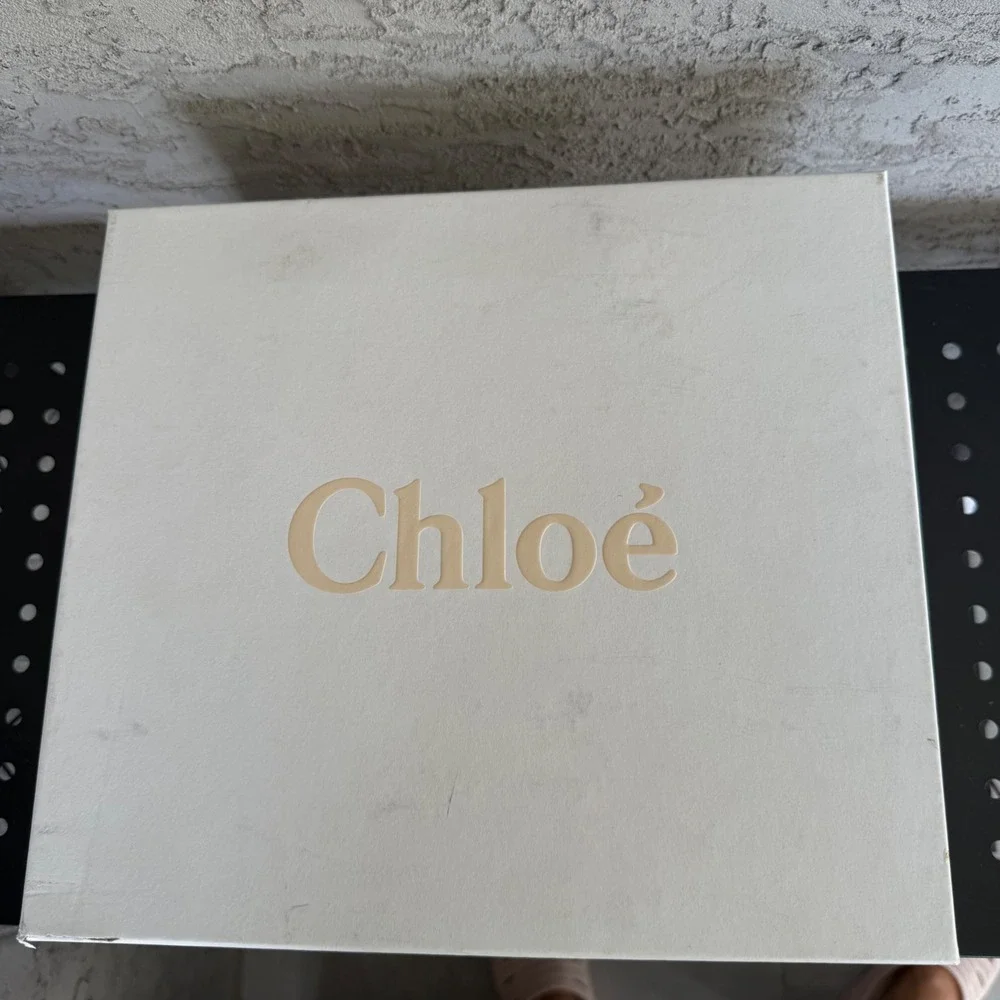 Chloe Woody Canvas Espadrilles Platform Sandals Size 41 EU‎ 10 US White x Brown